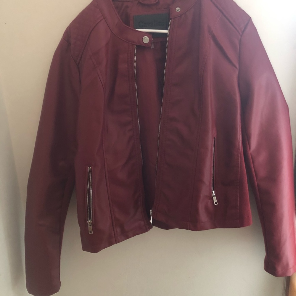 Calavini red leather jacket